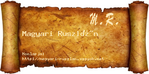 Magyari Ruszlán névjegykártya